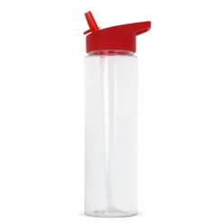 Gift Campaign Borraccia in rPET trasparente con tappo colorato e cannuccia 600ml><noscript><img width=