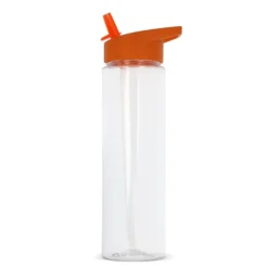 Gift Campaign Borraccia in rPET trasparente con tappo colorato e cannuccia 600ml><noscript><img width=