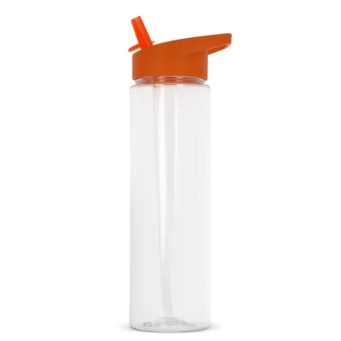 Gift Campaign Borraccia in rPET trasparente con tappo colorato e cannuccia 600ml> Borracce In Plastica