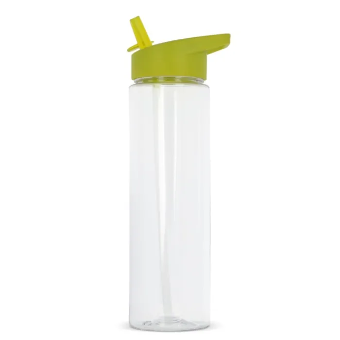 Gift Campaign Borraccia in rPET trasparente con tappo colorato e cannuccia 600ml> Borracce In Plastica