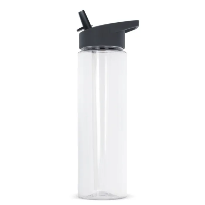 Gift Campaign Borraccia in rPET trasparente con tappo colorato e cannuccia 600ml> Borracce In Plastica