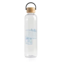 Gift Campaign Borraccia in tritan con tappo in bambù e manico per il trasporto 1l> Borracce In Plastica