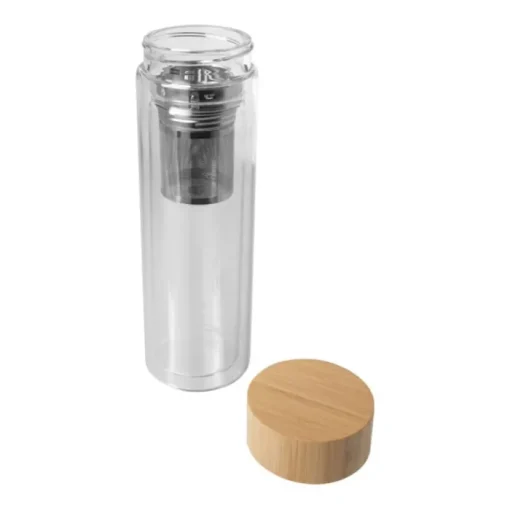 Gift Campaign Borraccia in vetro borosilicato con infusore e tappo in bambù 400ml> Borracce In Vetro
