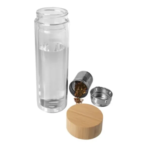 Gift Campaign Borraccia in vetro borosilicato con infusore e tappo in bambù 400ml> Borracce In Vetro