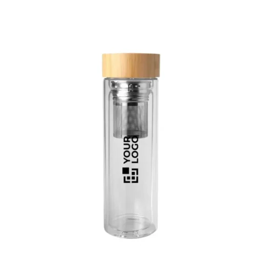Gift Campaign Borraccia in vetro borosilicato con infusore e tappo in bambù 400ml> Borracce In Vetro