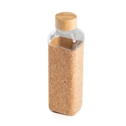 Gift Campaign Borraccia in vetro con tappo in bambù e custodia in sughero da 640 ml> Borracce In Vetro