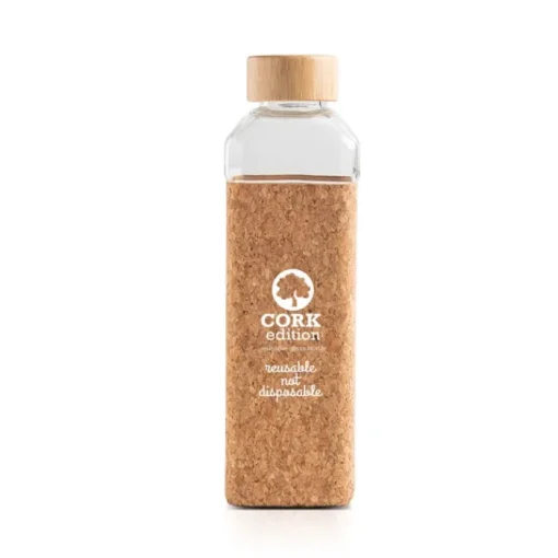 Gift Campaign Borraccia in vetro con tappo in bambù e custodia in sughero da 640 ml> Borracce In Vetro