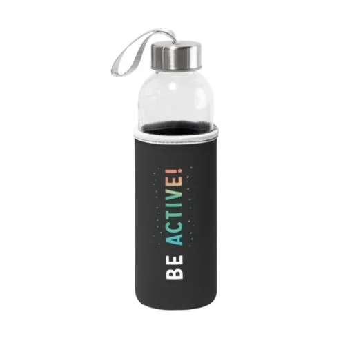 Gift Campaign Borraccia in vetro con tappo in acciaio inox e custodia colorata 520ml> Borracce In Vetro