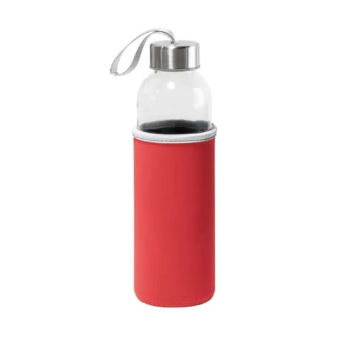 Gift Campaign Borraccia in vetro con tappo in acciaio inox e custodia colorata 520ml> Borracce In Vetro
