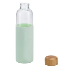 Gift Campaign Borraccia in vetro con tappo in bambù e custodia in silicone 600ml><noscript><img width=