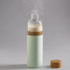 Gift Campaign Borraccia in vetro con tappo in bambù e custodia in silicone 600ml><noscript><img width=