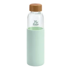 Gift Campaign Borraccia in vetro con tappo in bambù e custodia in silicone 600ml><noscript><img width=