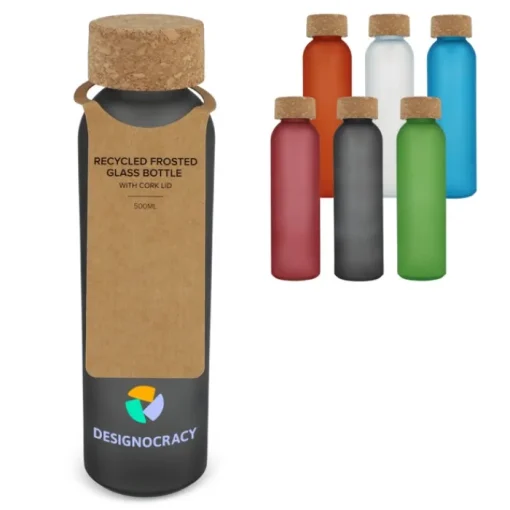 Gift Campaign Borraccia in vetro riciclato satinato con tappo in sughero da 500ml> Borracce In Vetro
