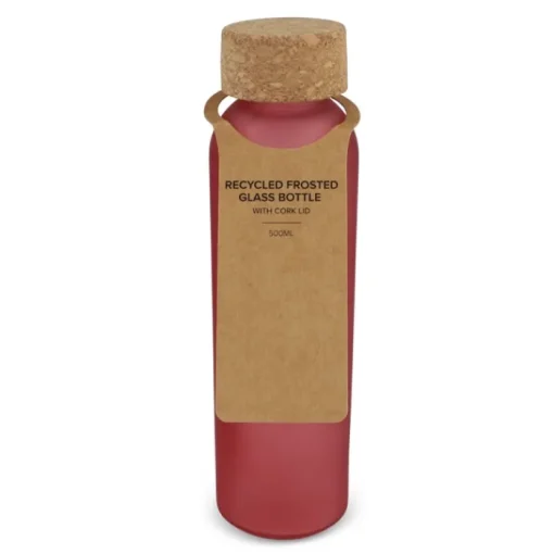 Gift Campaign Borraccia in vetro riciclato satinato con tappo in sughero da 500ml> Borracce In Vetro