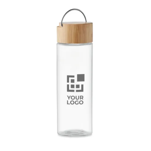 Gift Campaign Borraccia personalizzata con logo in bambù e vetro 500ml Crystal Geneve> Borracce In Vetro