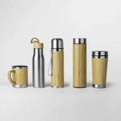 Gift Campaign Borraccia termica in acciaio con rivestimento in bambù da 420ml></noscript> Borracce Termiche