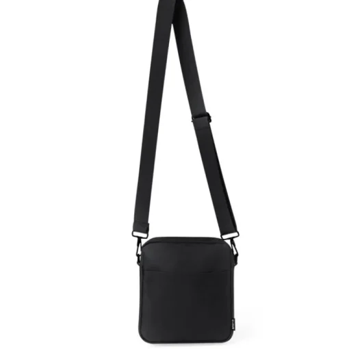 Gift Campaign Borsa a tracolla nera in poliestere RPET 600D con tasca frontale> Borse Da Viaggio