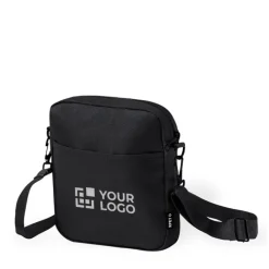 Gift Campaign Borsa a tracolla nera in poliestere RPET 600D con tasca frontale></noscript> Borse Da Viaggio