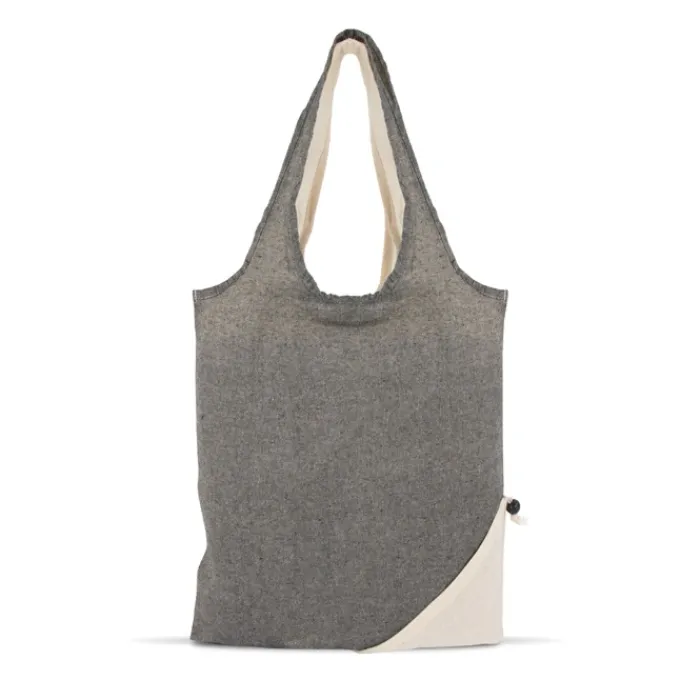 Gift Campaign Borsa bicolore di cotone riciclato OEKO-TEX pieghevole da 140 g/m2> Shopper In Cotone Personalizzate