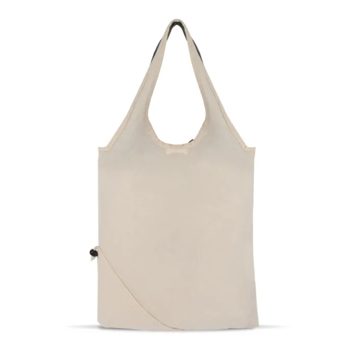 Gift Campaign Borsa bicolore di cotone riciclato OEKO-TEX pieghevole da 140 g/m2> Shopper In Cotone Personalizzate