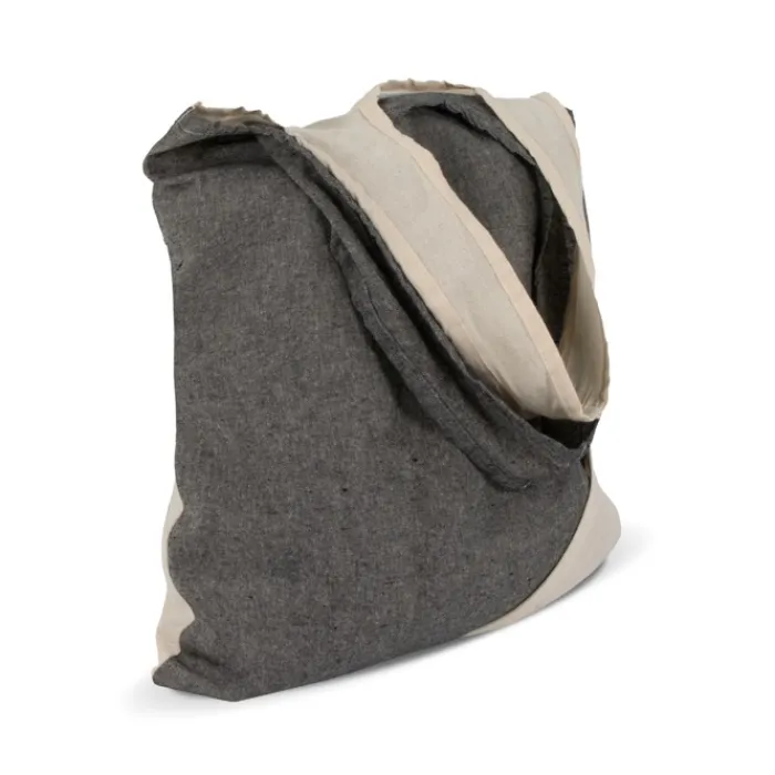 Gift Campaign Borsa bicolore di cotone riciclato OEKO-TEX pieghevole da 140 g/m2> Shopper In Cotone Personalizzate