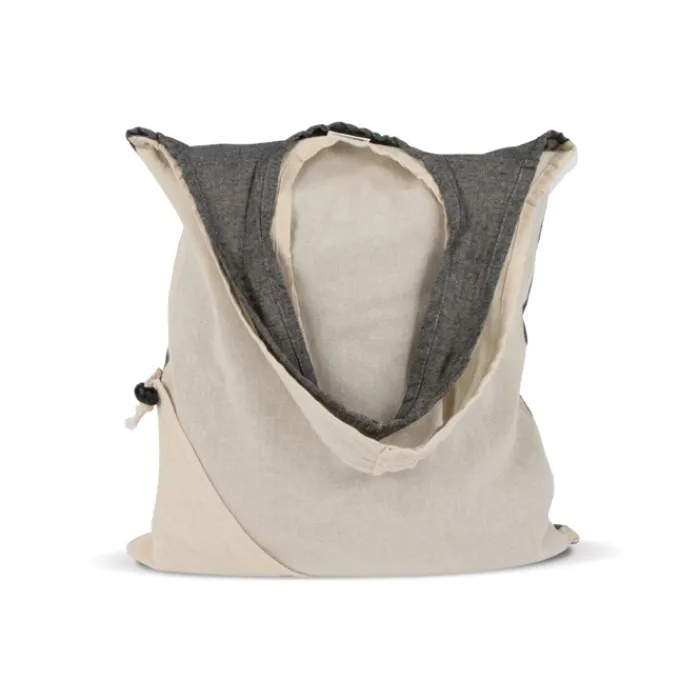 Gift Campaign Borsa bicolore di cotone riciclato OEKO-TEX pieghevole da 140 g/m2> Shopper In Cotone Personalizzate