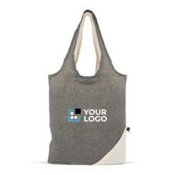 Gift Campaign Borsa bicolore di cotone riciclato OEKO-TEX pieghevole da 140 g/m2></noscript> Shopper In Cotone Personalizzate