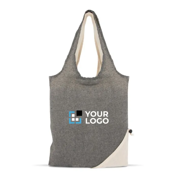 Gift Campaign Borsa bicolore di cotone riciclato OEKO-TEX pieghevole da 140 g/m2> Shopper In Cotone Personalizzate