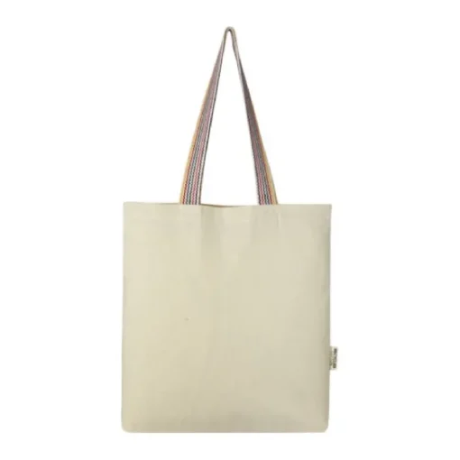 Gift Campaign Borsa con logo dai manici a fantasia arcobaleno 180 g/m2 Tote Rainbow> Tote Bag Personalizzate|Shopper In Cotone Personalizzate