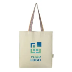 Gift Campaign Borsa con logo dai manici a fantasia arcobaleno 180 g/m2 Tote Rainbow></noscript> Tote Bag Personalizzate|Shopper In Cotone Personalizzate
