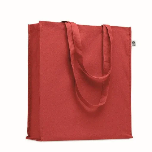 Gift Campaign Borsa con manici lunghi e soffietto in cotone organico colorato 220g/m2> Shopper In Cotone Personalizzate