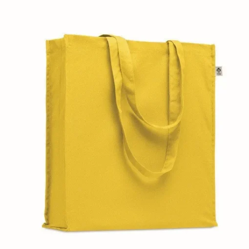 Gift Campaign Borsa con manici lunghi e soffietto in cotone organico colorato 220g/m2> Shopper In Cotone Personalizzate