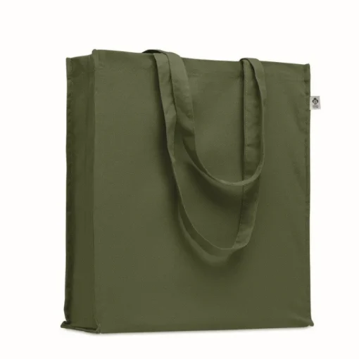 Gift Campaign Borsa con manici lunghi e soffietto in cotone organico colorato 220g/m2> Shopper In Cotone Personalizzate