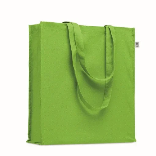 Gift Campaign Borsa con manici lunghi e soffietto in cotone organico colorato 220g/m2> Shopper In Cotone Personalizzate