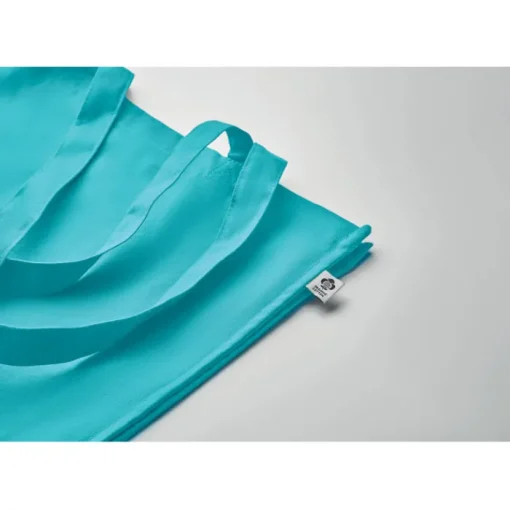 Gift Campaign Borsa con manici lunghi e soffietto in cotone organico colorato 220g/m2> Shopper In Cotone Personalizzate