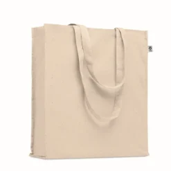 Gift Campaign Borsa con manici lunghi e soffietto in cotone organico 220 g/m2> Shopper In Cotone Personalizzate