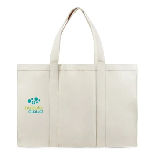 Gift Campaign Borsa con soffietto e tasca interna in tela riciclata da 400 g/m2> Borse Di Tela Personalizzate