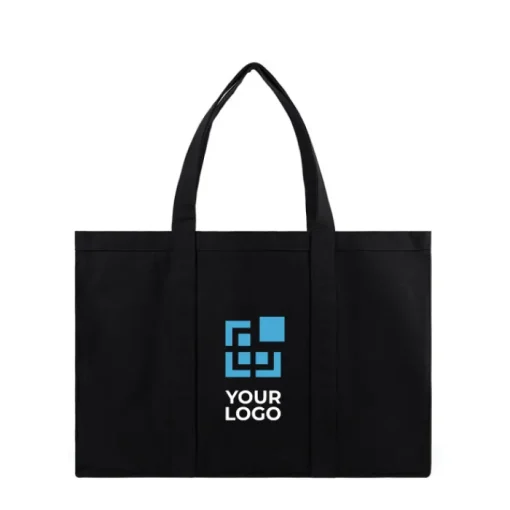Gift Campaign Borsa con soffietto e tasca interna in tela riciclata da 400 g/m2> Borse Di Tela Personalizzate