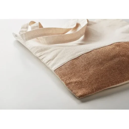 Gift Campaign Borsa cotone personalizzata con fondo in finta juta 160 g/m2 Natural> Tote Bag Personalizzate|Shopper In Cotone Personalizzate