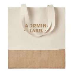 Gift Campaign Borsa cotone personalizzata con fondo in finta juta 160 g/m2 Natural></noscript> Tote Bag Personalizzate|Shopper In Cotone Personalizzate