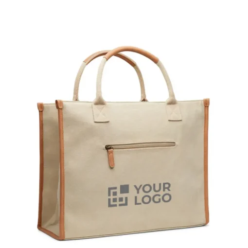 Gift Campaign Borsa da ufficio in canvas riciclato RCS con tasca per pc> Borse Di Tela Personalizzate