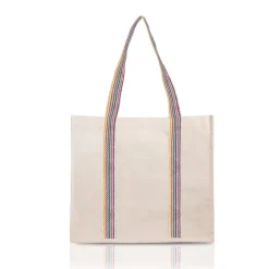 Gift Campaign Borsa dai manici lunghi colorati a righe in cotone naturale 300 g/m2></noscript> Shopper In Cotone Personalizzate