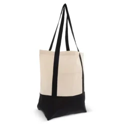 Gift Campaign Borsa di cotone OEKO-TEX con base e manici colorati da 180 g/m2> Shopper In Cotone Personalizzate