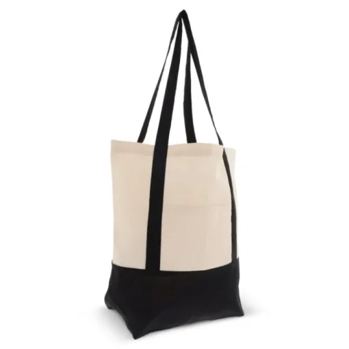 Gift Campaign Borsa di cotone OEKO-TEX con base e manici colorati da 180 g/m2> Shopper In Cotone Personalizzate