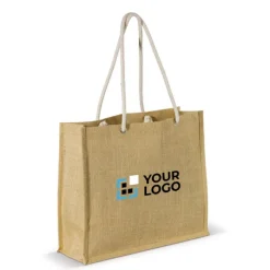 Gift Campaign Borsa di iuta con manici in corda di cotone che trasporta massimo 8 kg></noscript> Borse In Juta
