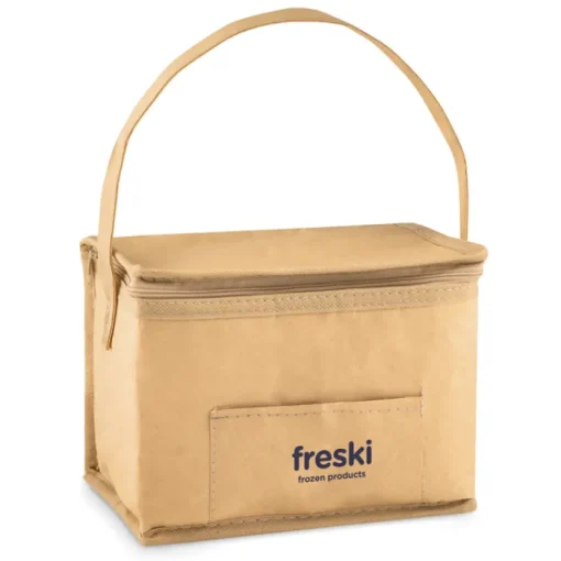 Gift Campaign Borsa frigo con logo 6 lattine manico lungo e tasca frontale Kraft> Borse Termiche