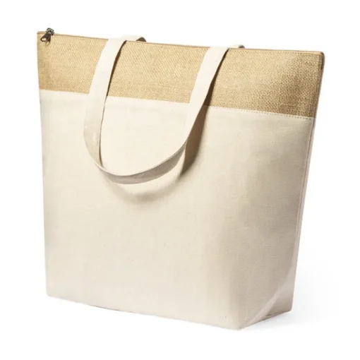 Gift Campaign Borsa frigo in cotone con zip manici rinforzati finiture cucite Juco> Borse Termiche