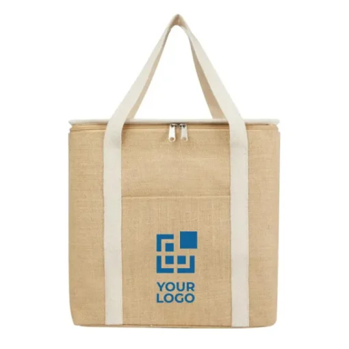 Gift Campaign Borsa frigo in robusta juta laminata 300g/m2 con manici in cotone 19l> Borse Termiche|Borse In Juta