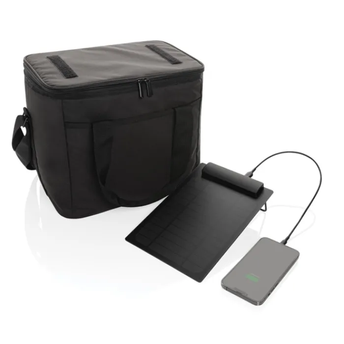 Gift Campaign Borsa frigo in RPET con pannello solare e capacità fino a 24 lattine> Borse Termiche