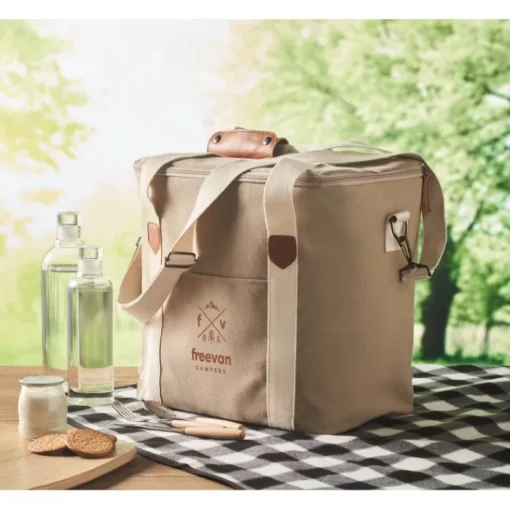 Gift Campaign Borsa frigo pubblicitaria grande tracolla in cotone Canvas Large> Borse Termiche